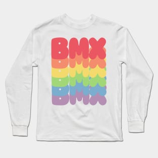 BMX / Rainbow Typography Design Long Sleeve T-Shirt